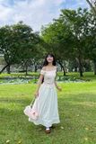 Áo kiểu nhún ngực cài nút - T1046