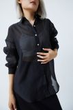 Áo sơ mi organza cách điệu - T0466