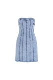 Đầm denim dáng ngắn cúp ngực - D0504