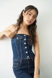  Áo ống vải jeans đắp túi - T0708 