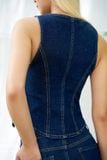 Áo gile denim có túi - T0745