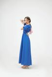 Đầm midi tay phồng hở lưng - D0253