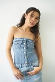 Áo ống vải jeans đắp túi - T0708