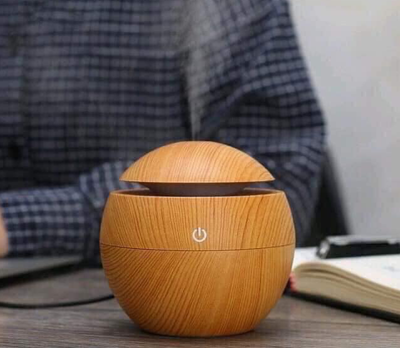 Máy Xông tinh dầu Vân gỗ (hình tròn) - DS1508