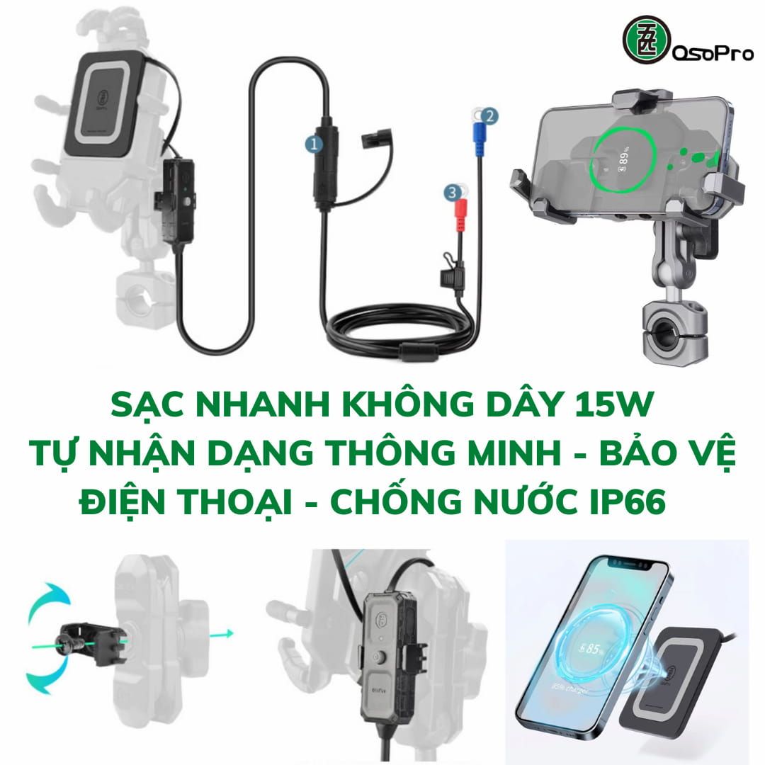  Bộ Sạc Không Dây Osopro Chính Hãng (Sạc Nhanh 15W) 