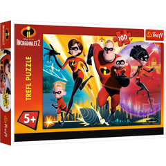 Tranh ghép hình 100 mảnh Trefl 16350 - Gia đình siêu nhân The Incredibles 2 (jigsaw puzzle)