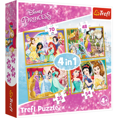 Tranh ghép hình 4 trong 1 (35/48/54/70 mảnh) Trefl 34309 Công chúa Disney Princess