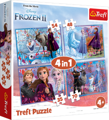 Tranh ghép hình 4 trong 1 (35/48/54/70 mảnh) Trefl 34323 -  Frozen 2 Nữ hoàng Băng giá