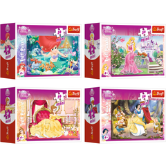 Combo 4 tranh ghép hình mini 54 mảnh Trefl 54105 Công chúa Disney Princess