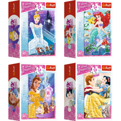 Combo 4 tranh ghép hình mini 54 mảnh Trefl 54145 Công chúa Disney Princess (Dọc)