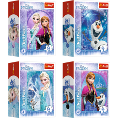 Combo 4 tranh ghép hình mini 54 mảnh Trefl 54150 Khu đất băng giá Frozen Elsa Anna