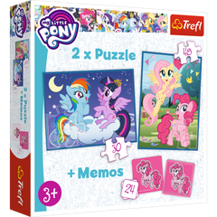 Tranh ghép hình 30/48 mảnh và 12 cặp thẻ memo luyện trí nhớ Trefl 90601 My Little Pony