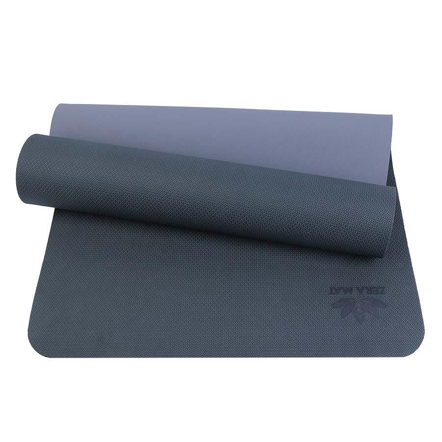 Thảm Tập Yoga 2 lớp TPE Dày 8mm ZeraMat Cao Cấp Có Dây Cột Tặng Kèm - Màu Đen