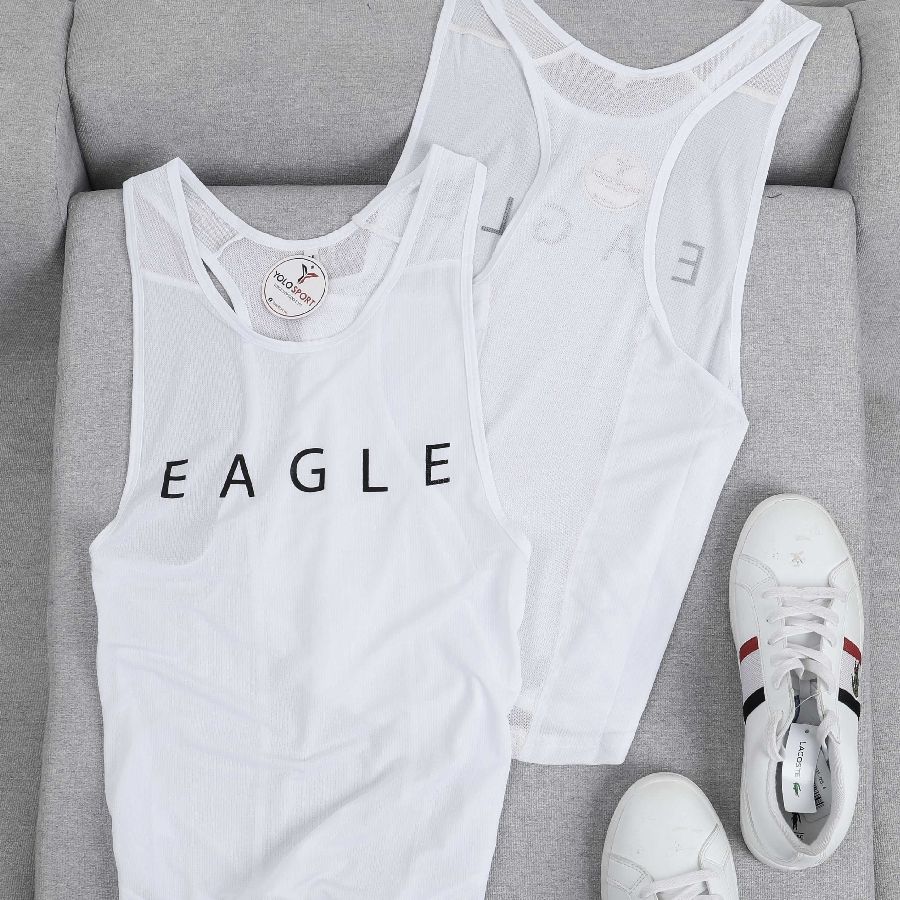 Áo tank top nữ Eagle phối lưới - Hồng Dạ Quang