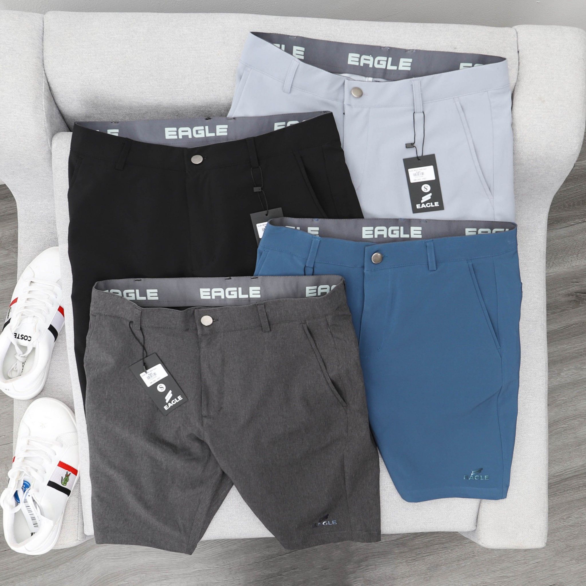 Quần Short Golf Nam Eagle - Xám Tiêu