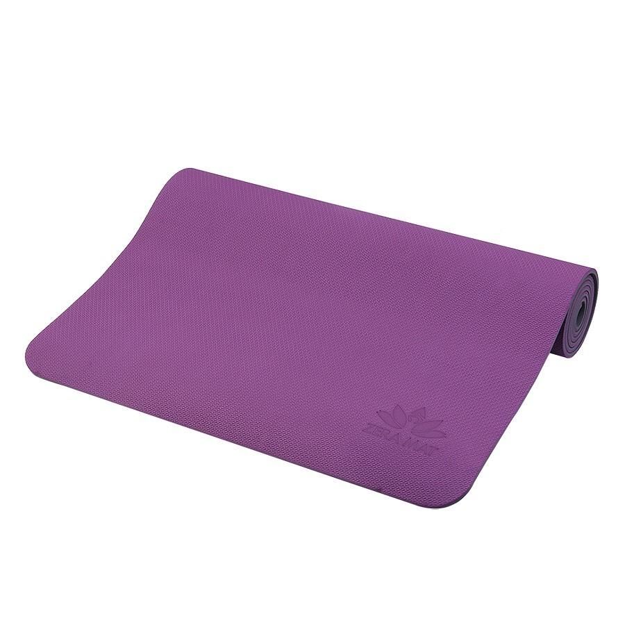 Thảm Tập Yoga 2 lớp TPE Dày 8mm ZeraMat Cao Cấp Có Dây Cột Tặng Kèm - Màu Tím