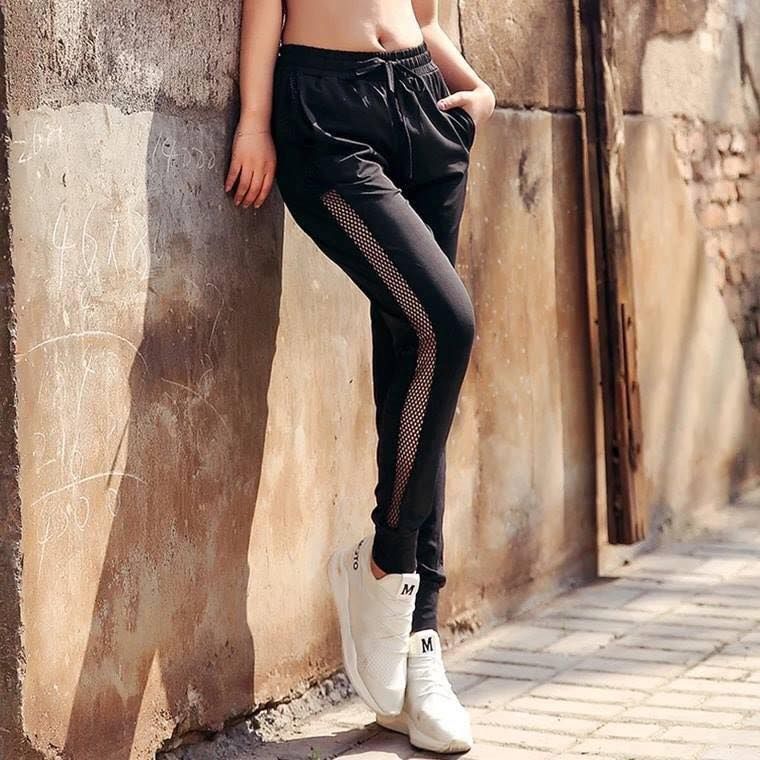 Quần dài jogger lưới nữ