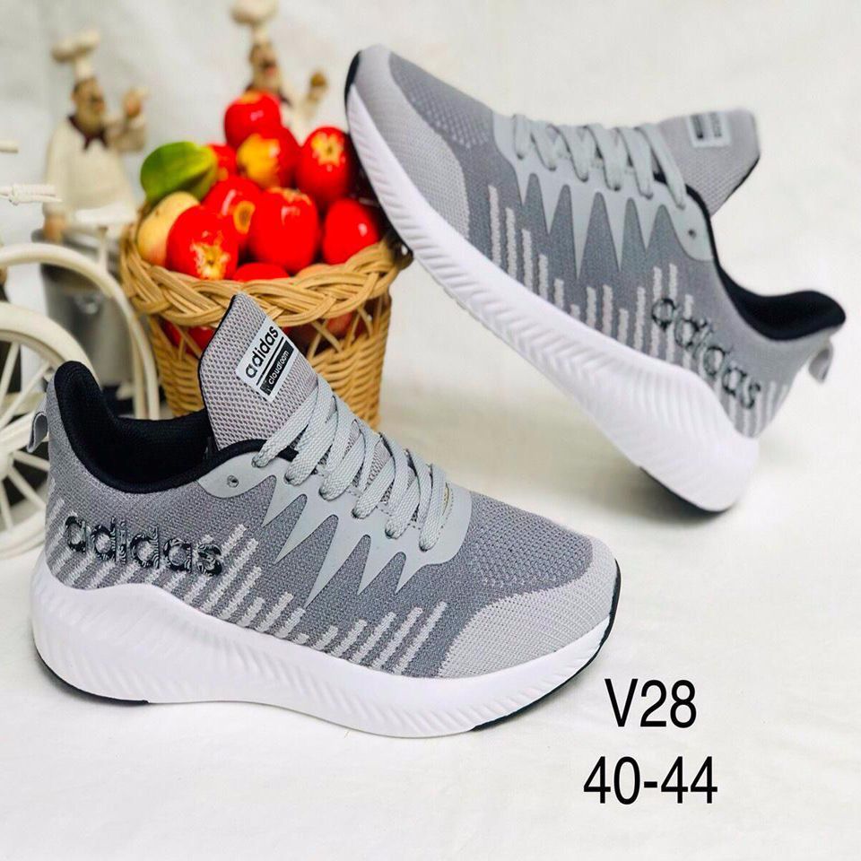 Giày Adidas xám trắng logo phối 40