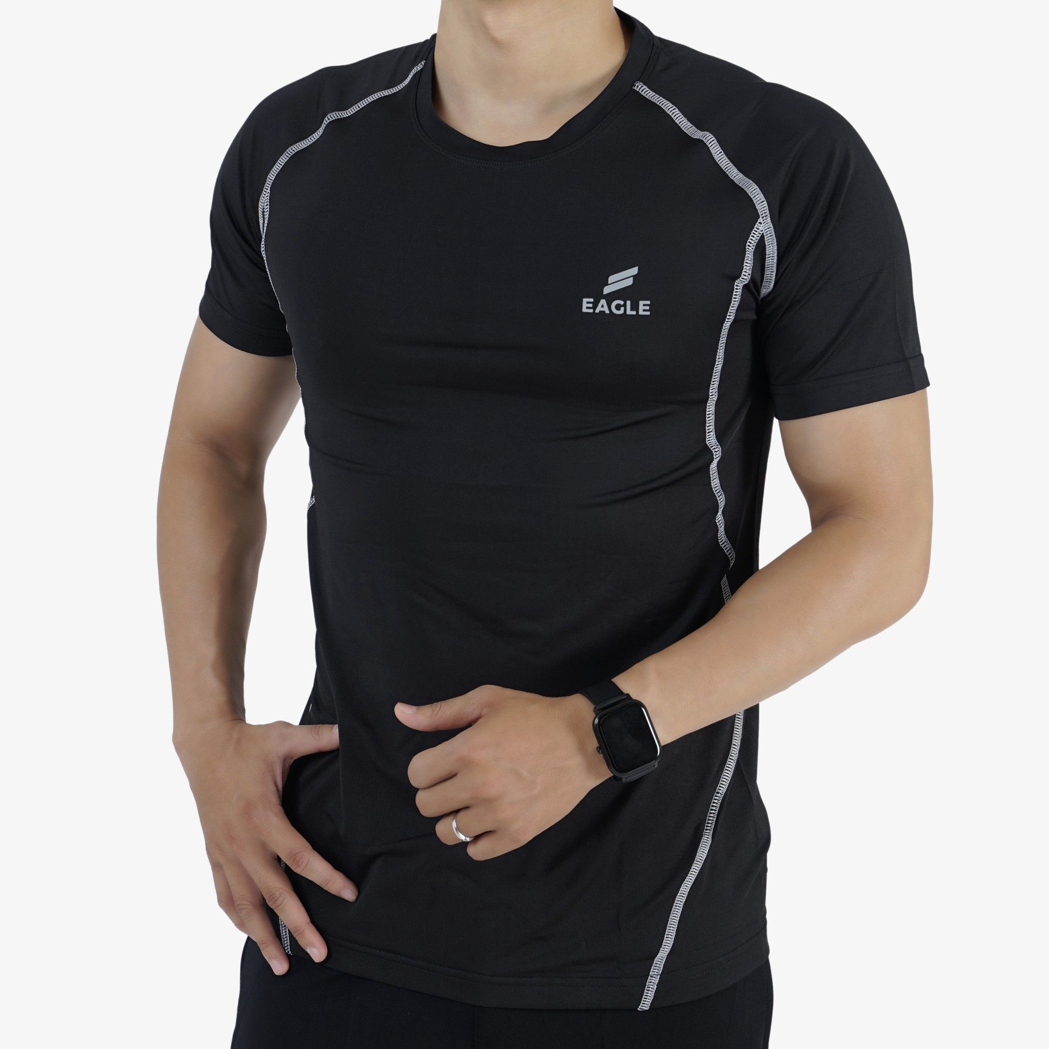 Áo nam Eagle body phối gân nổi