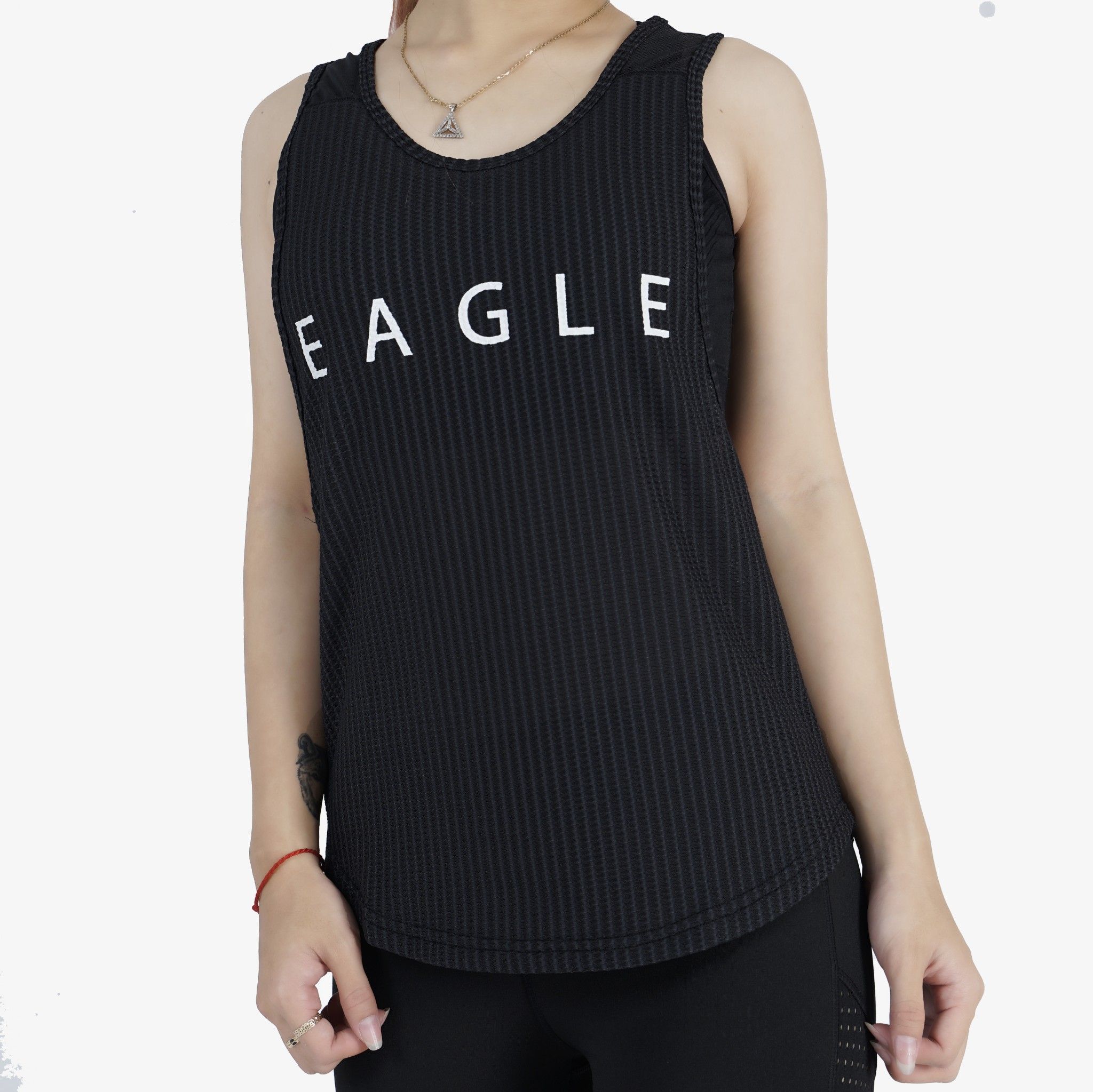 Áo tank top nữ Eagle phối lưới - Đen