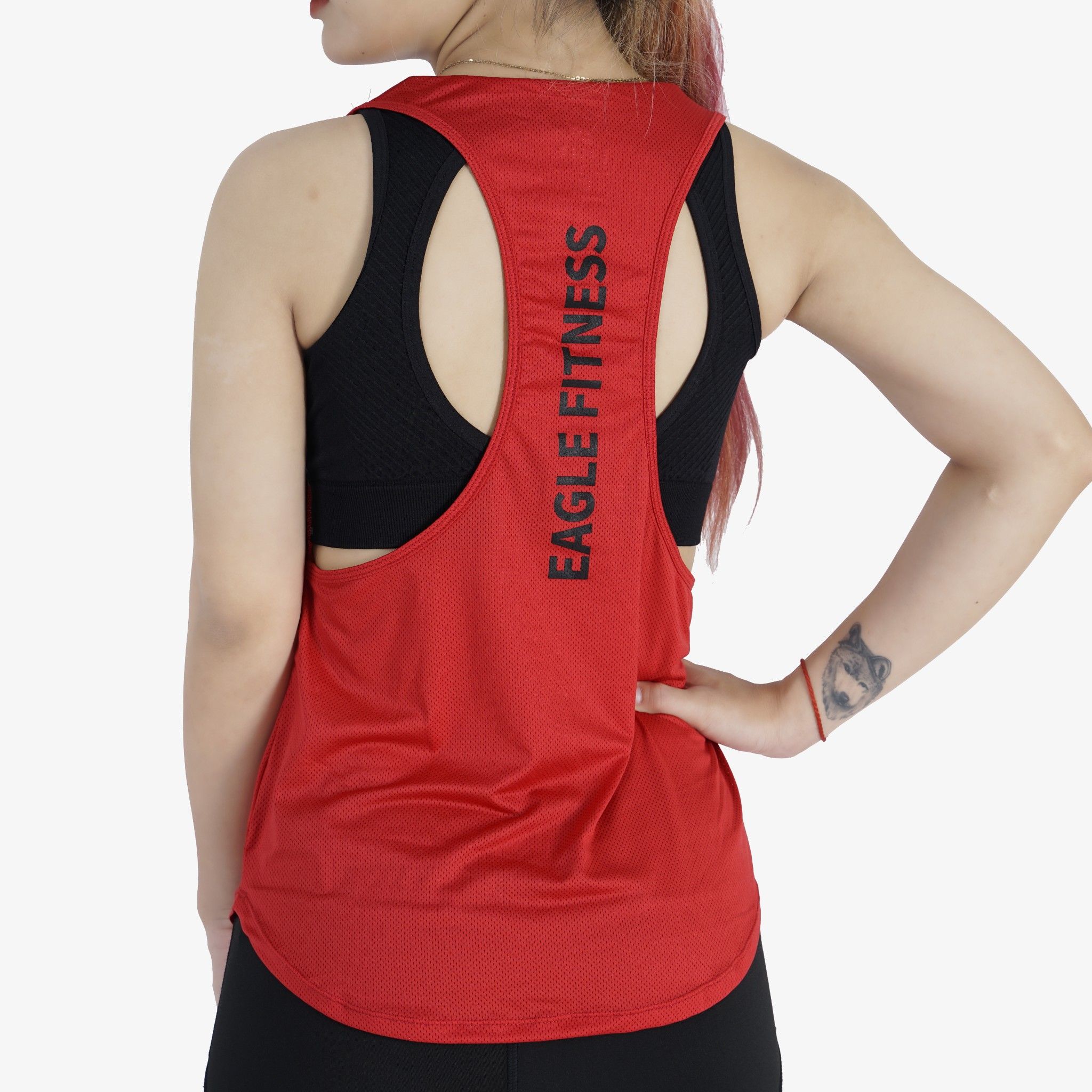 Áo tanktop nữ Eagle Fitness in lưng - Đỏ