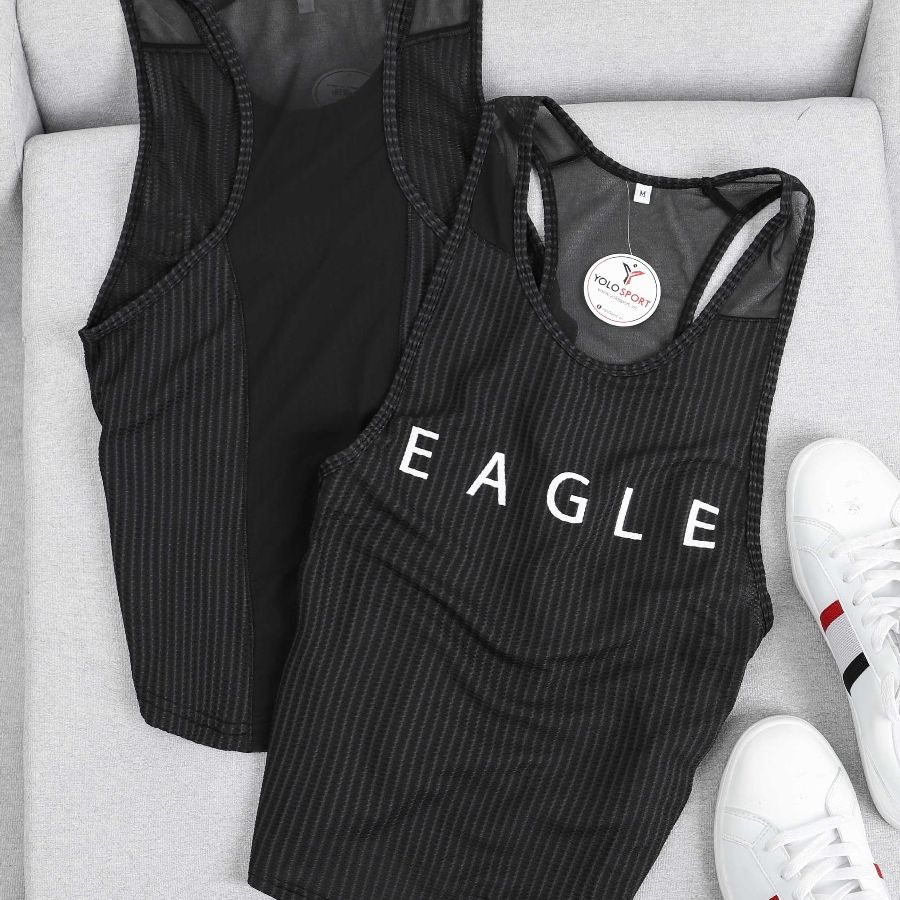 Áo tank top nữ Eagle phối lưới - Xanh