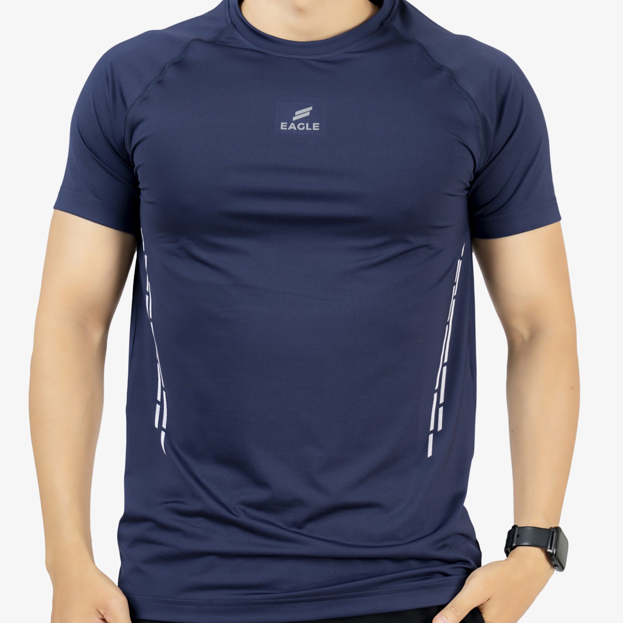Áo nam Eagle sọc hông - Xanh Đen