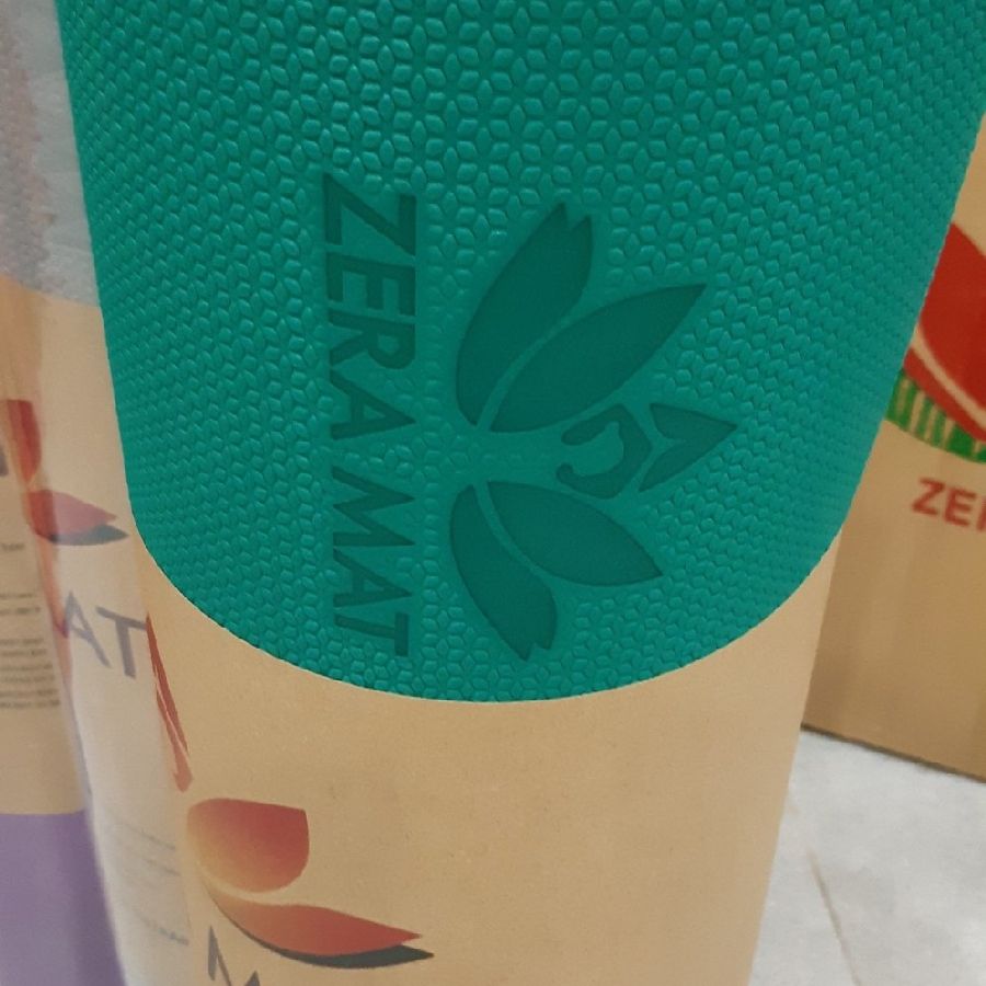 Thảm Tập Yoga 2 lớp TPE Dày 8mm ZeraMat Cao Cấp Có Dây Cột Tặng Kèm - Màu Xanh Ngọc