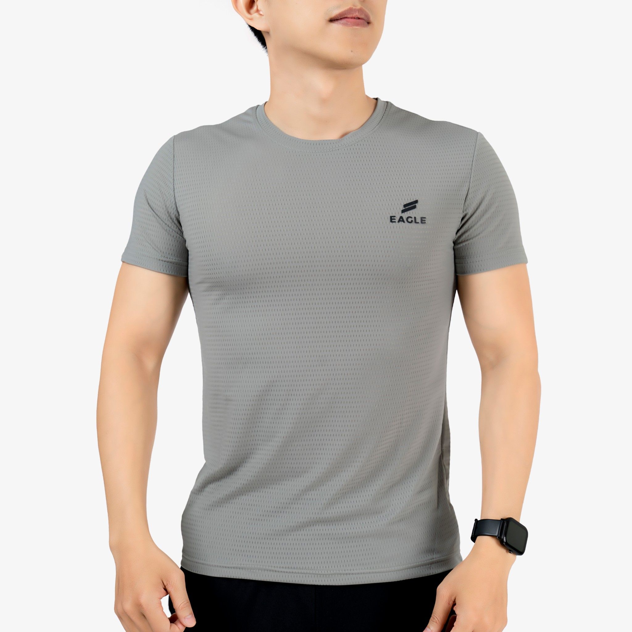 Áo nam Eagle Rain Drops vải xuất - Xám nhạt
