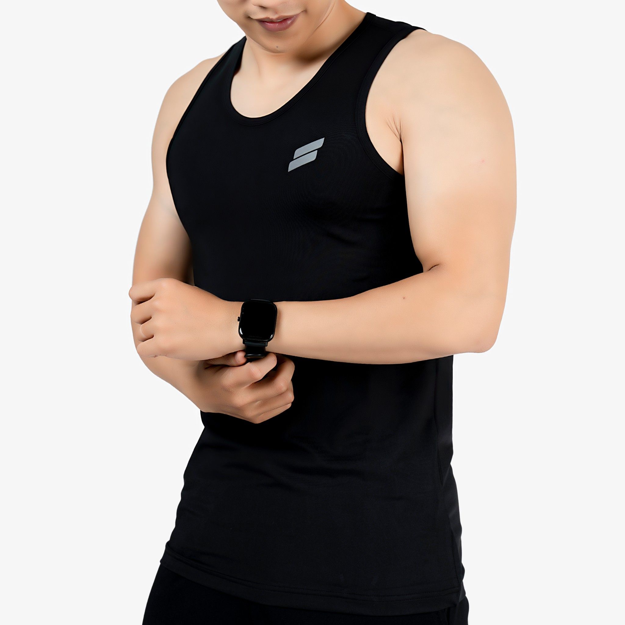 Áo ba lỗ nam Eagle trơn - Đen