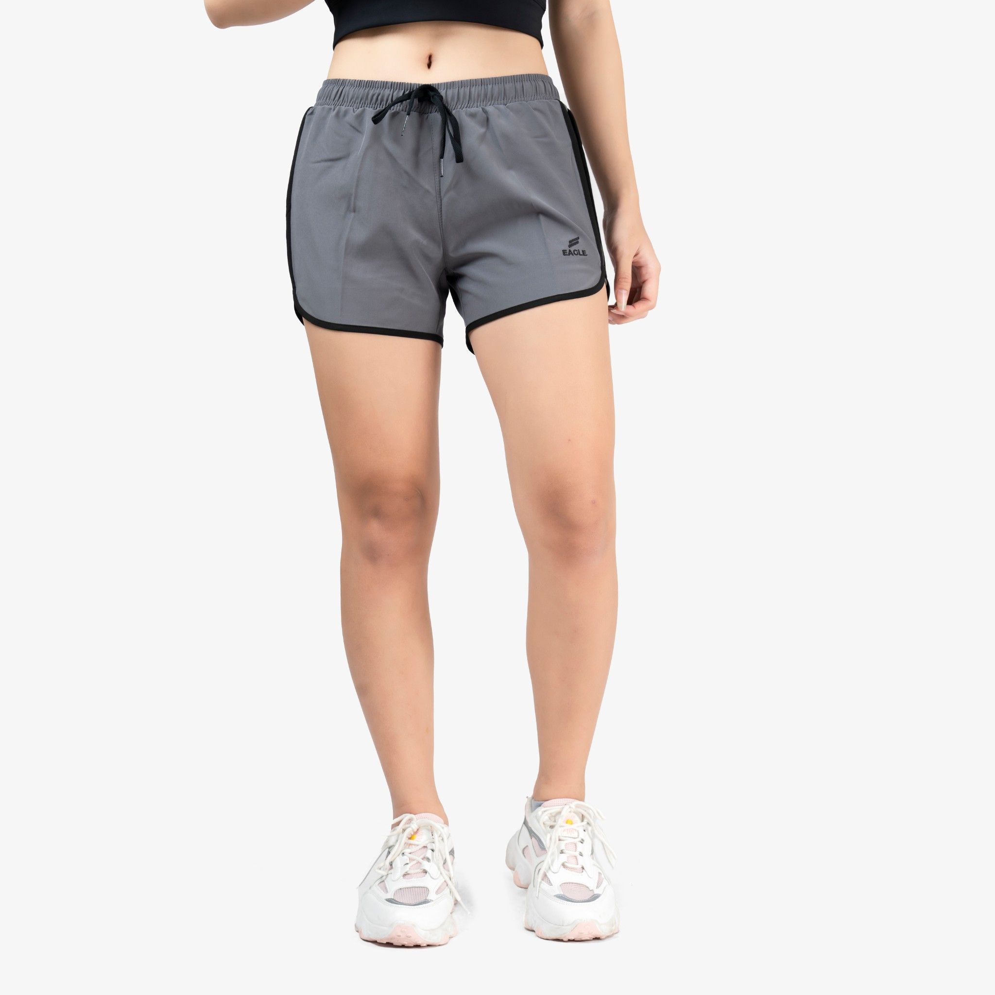 Quần đùi nữ Eagle fitness hông túi sau - Xám