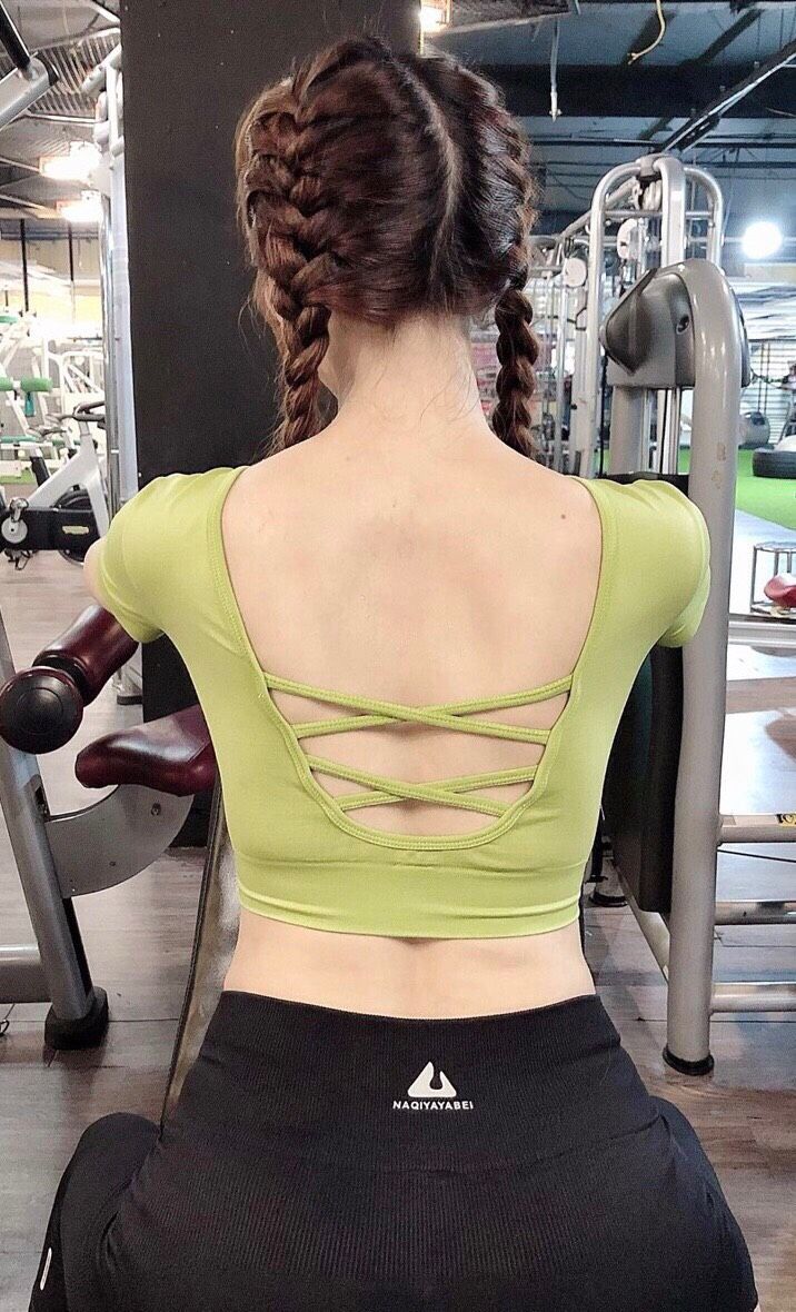 Áo crop top dệt đan lưng
