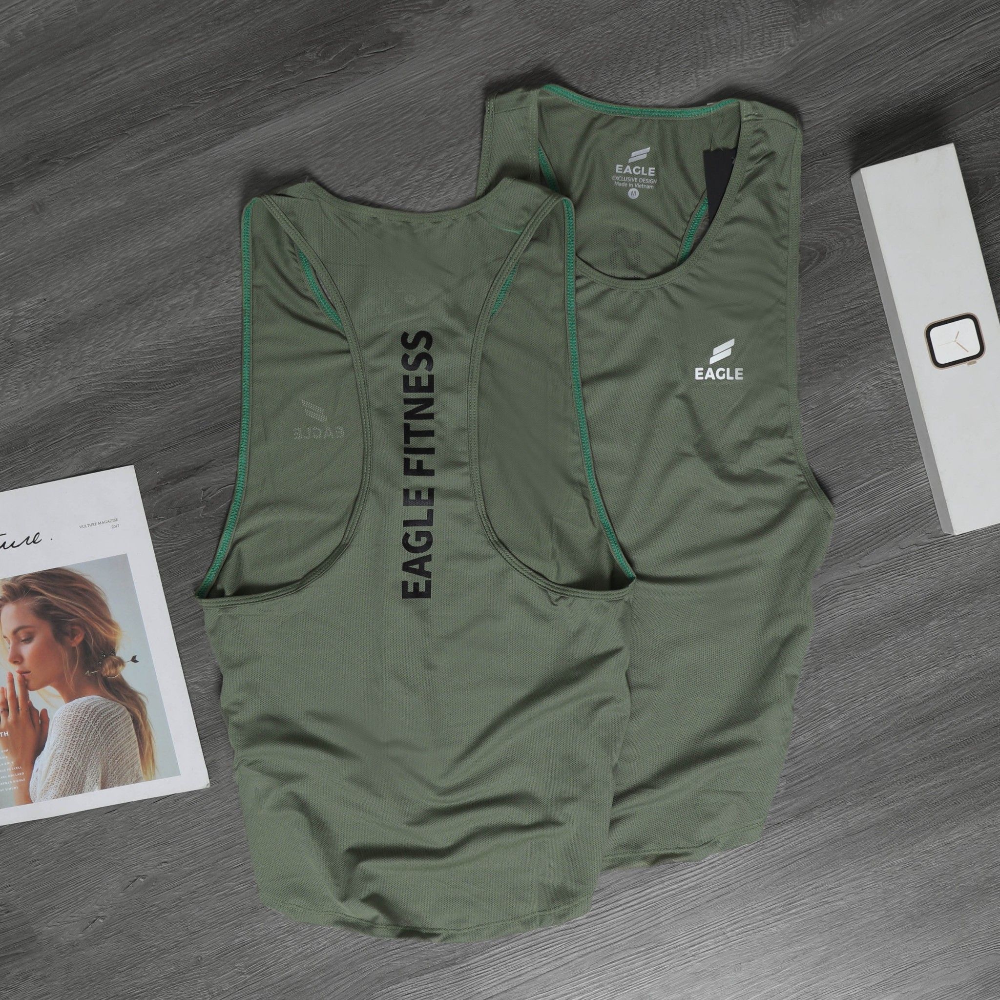 Áo tanktop nữ Eagle Fitness in lưng