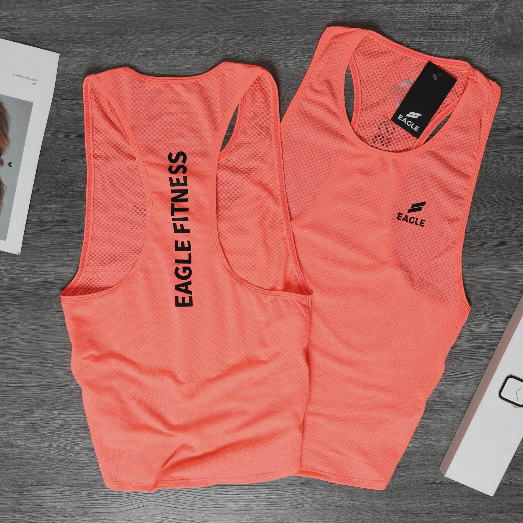 Áo tanktop nữ Eagle Fitness in lưng