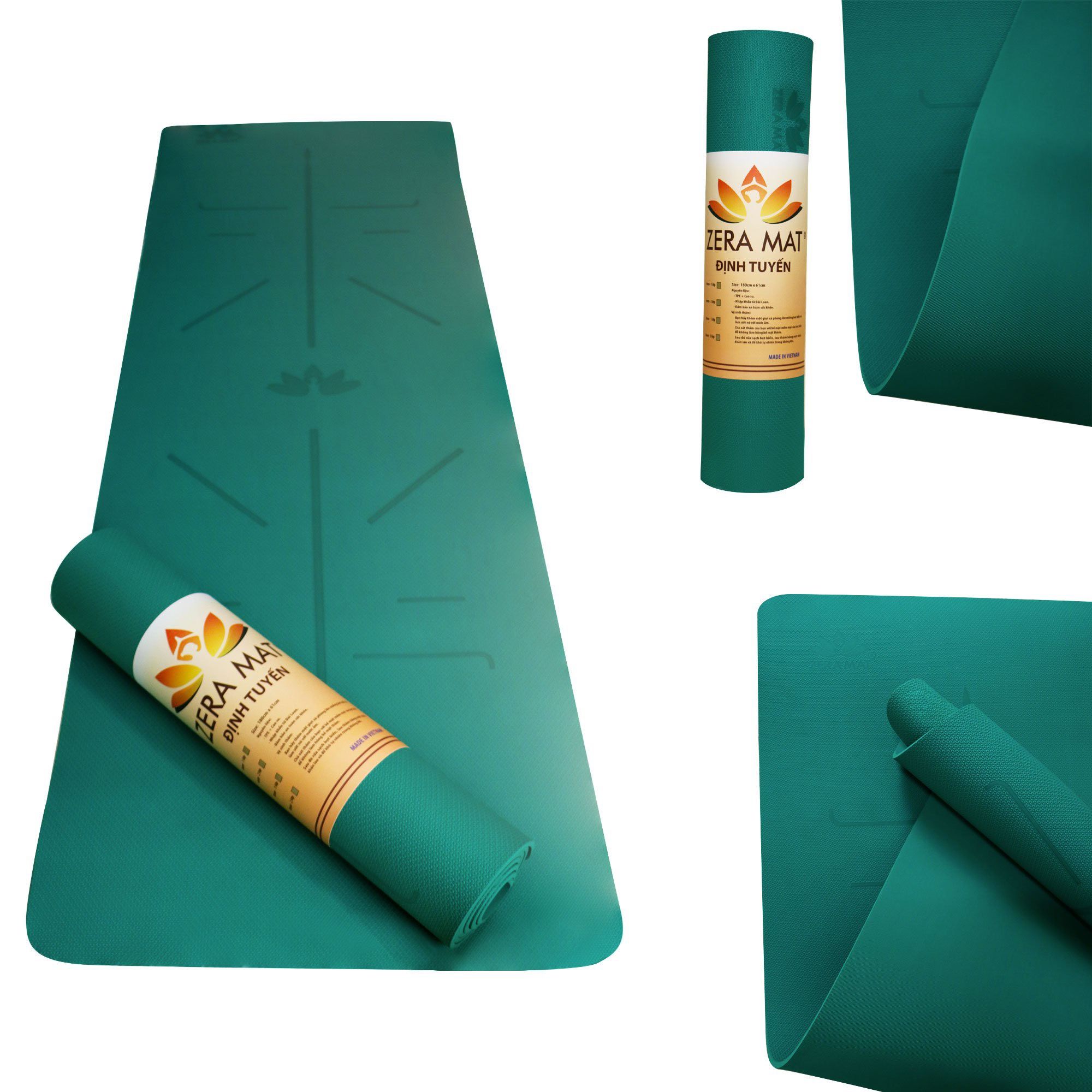 Thảm Zera định tuyến cao cấp tặng kèm dây cột - Màu Xanh Ngọc