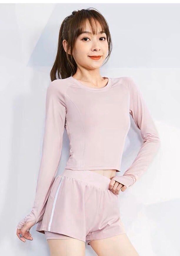 Quần đùi nữ viền sọc phối lưới