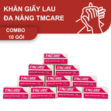 


																	 Khăn giấy lau tay đa năng TMCARE Deluxe Đỏ, 100% bột giấy nguyên sinh - 100 tờ - vệ sinh sau và trong bữa ăn - 10 gói 