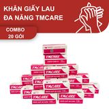 


																	 Combo 20 gói Khăn giấy lau tay đa năng TMCARE Deluxe Đỏ, 100% bột giấy nguyên sinh - 100 tờ - vệ sinh sau và trong bữa ăn 