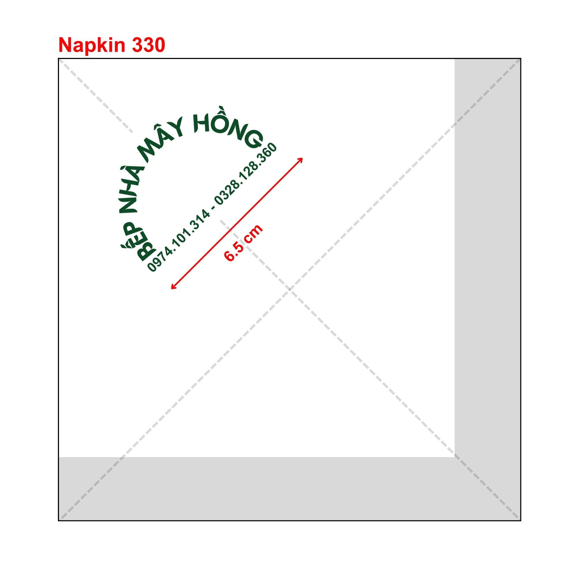 


																																														 Khăn giấy ăn in logo BẾP NHÀ MÂY HỒNG 