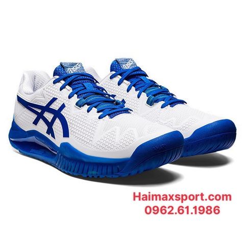 Giầy Tennis Asics Gel Resolution 8 White/Blue 1041A345.960