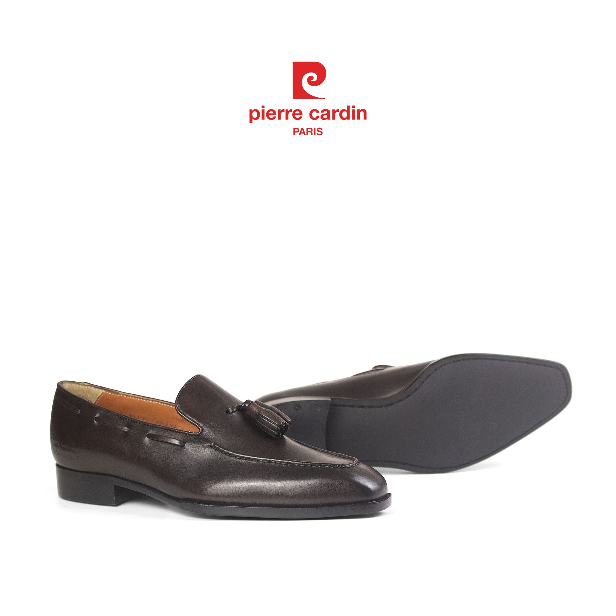 Pierre Cardin Paris Vietnam: Giày Tassel Loafer Cao Cấp Pierre Cardin - PCMFWLF 400 (BROWN)