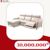 Sofa Chữ L Da Bò Thư Giãn Chỉnh Điện Màu Kem  ( Trưng Bày )