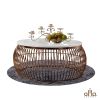 Bàn Trà Mặt Đá Cẩm Thạch C389-1 Alila (89x44cm)