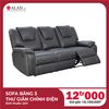 Sofa Băng 3 Thư Giãn Chỉnh Điện Màu Xám Đậm