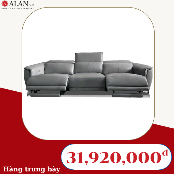 Sofa Băng Da Bò Thư Giãn Chỉnh Điện Màu Xám