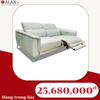 Sofa Băng 2 Da Bò Thư Giãn Chỉnh Điện Màu Kem