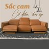 Bộ Sofa Thư Giãn Da Bò Chỉnh Điện YB902B - 8019 Cam Apricot Alila