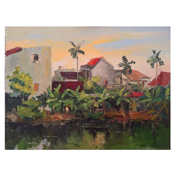 Tranh Sáng Tác - Bản Gốc - Tranh Sơn Dầu Hồn Quê (68x89cm)