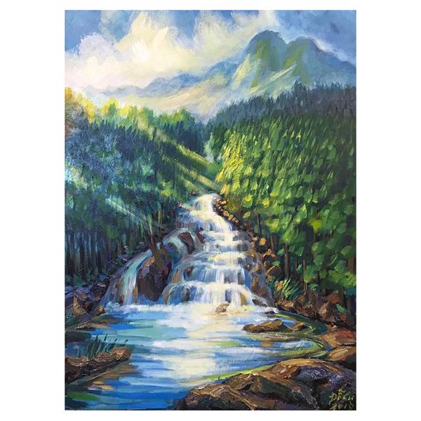 Tranh Sáng Tác - Bản Gốc - Tranh Sơn Dầu Nắng Sớm Tản Viên 02 (90x120cm)