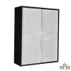 Tủ Quần Áo Cửa Lùa 2 Cánh Viền Nâu KW602E Alila (164 x 62.5 x 210 cm)